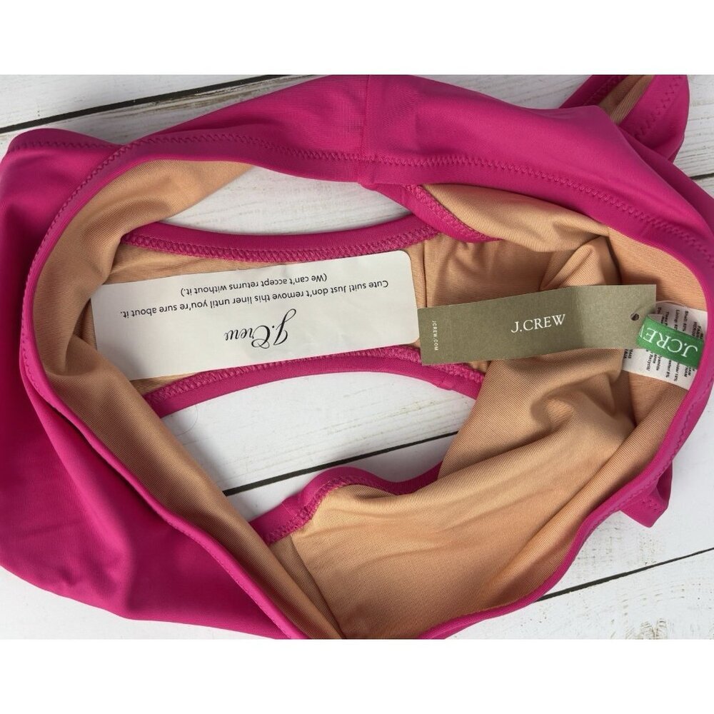NEW J Crew Hallie Bikini Bottom High Rise Full Coverage M Fuchsia Pink Swim 1425 - Picture 6 of 6
